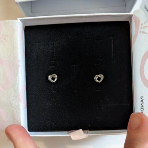Pandora Knotted Heart Stud Earrings